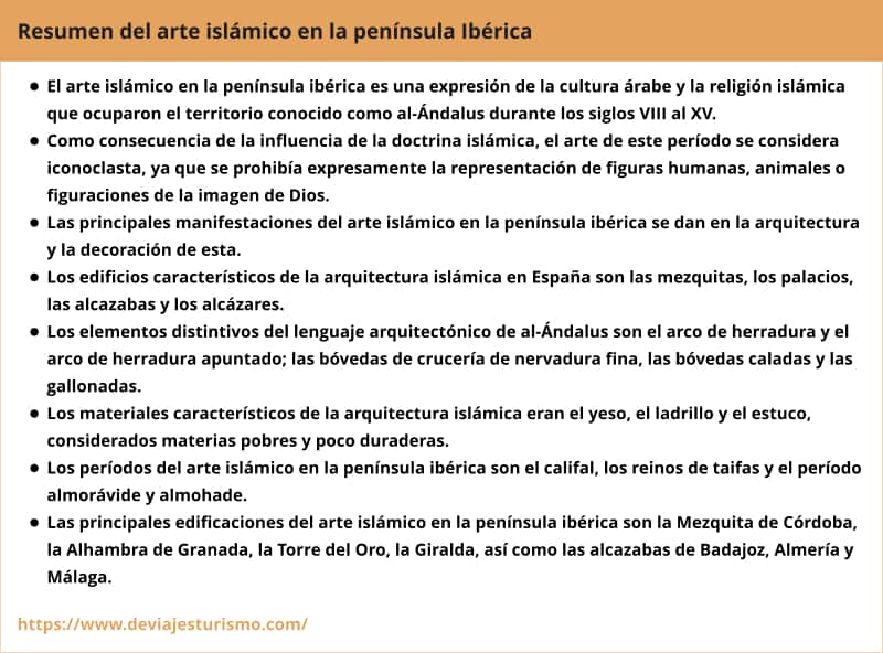 Resumen o esquema del arte islámico en España.